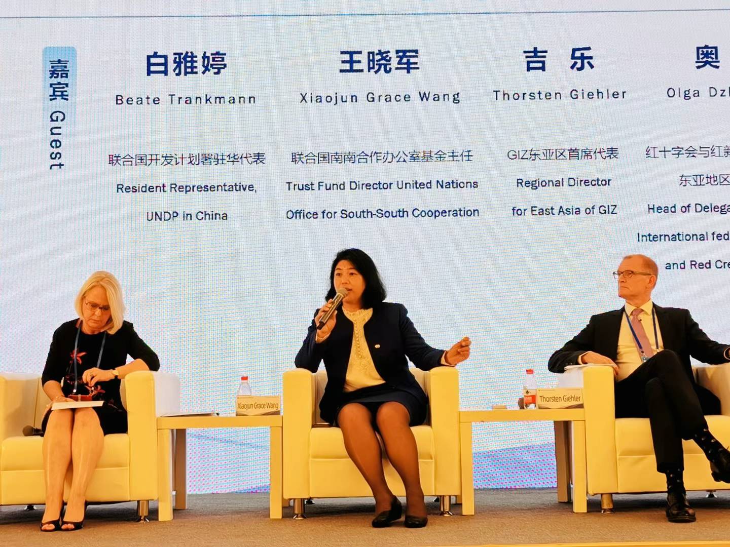 聯合國南南合作辦公室基金主任王曉軍出席全球共享發展行動論壇首屆高級別會議分論壇討論。受訪者供圖