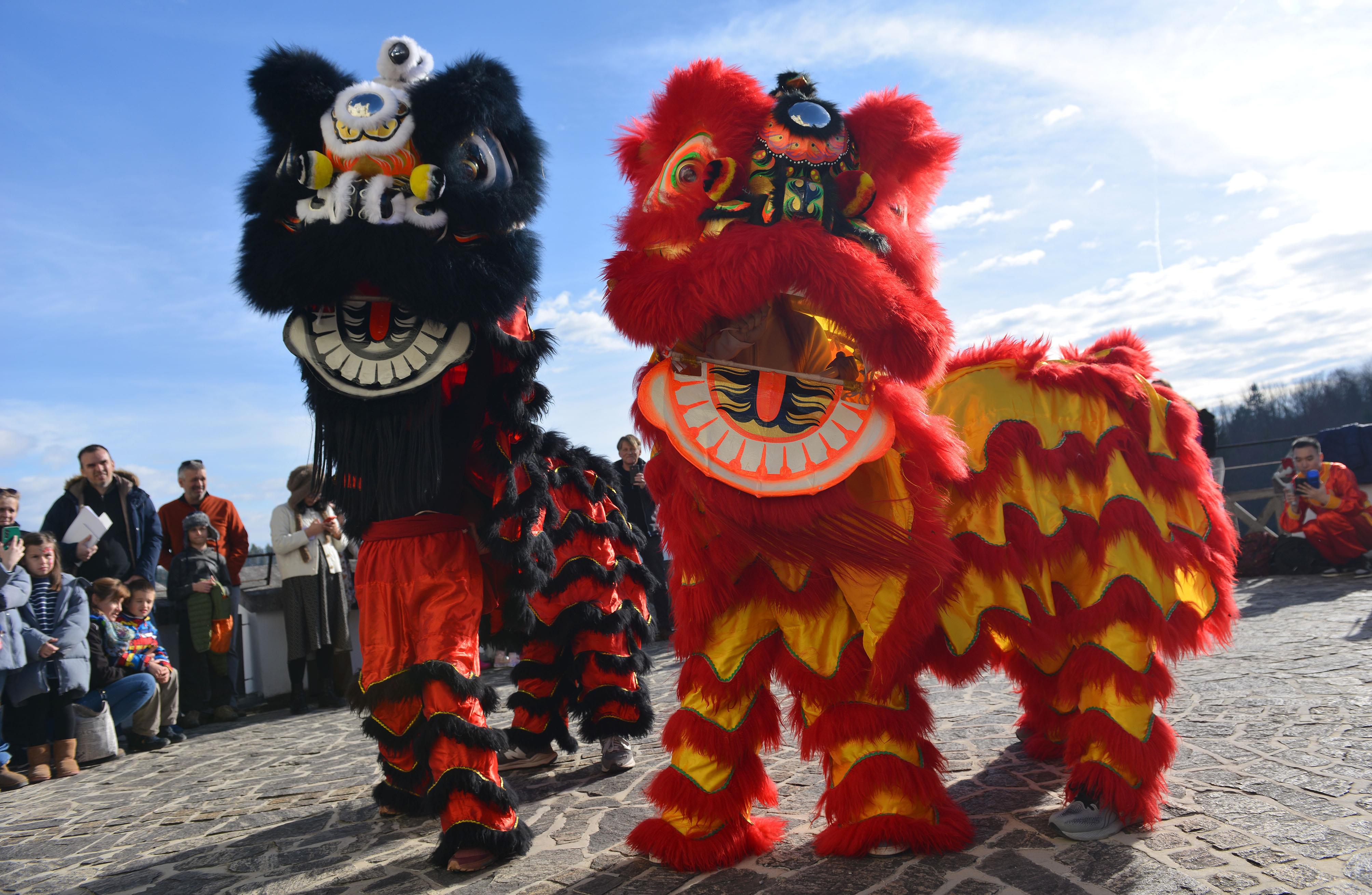 △當地時間2024年2月4日，克羅地亞克拉皮納，薩格勒布大學孔子學院舉辦一系列活動，迎接中國農歷龍年春節。