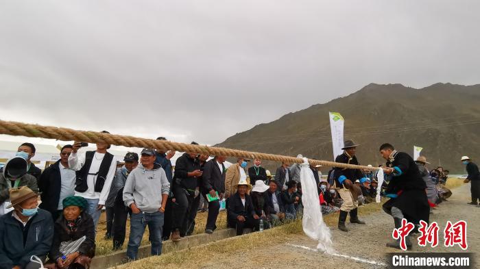 圖為當日進行的農事趣味運動會。　張偉 攝